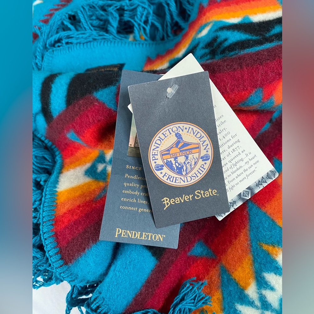 NWT Pendleton Chief Joseph blanket/shawl turquoise
